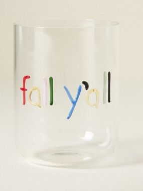Anthropologie The Love Notes Icon Juice Glass “Fall Y’All” new in box 12.5 Oz